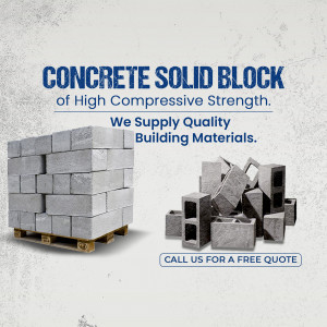Stack of concrete solid blocks and cinder blocks on a pallet