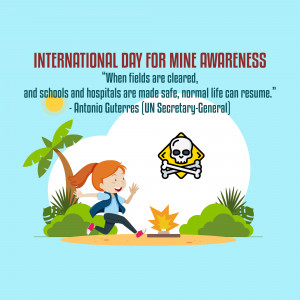 Illustration depicting the dangers of landmines and the importance of mine awareness.