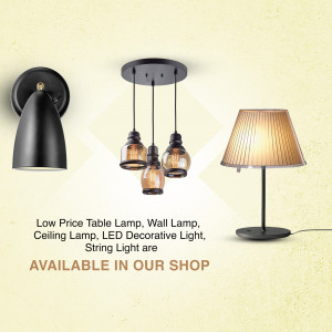 Assortment of modern lamps including wall sconces, pendant lights, and table lamps.