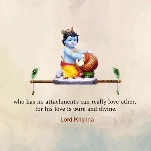 Image of baby Krishna with a quote about love