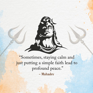 Image of Lord Shiva with a quote about peace