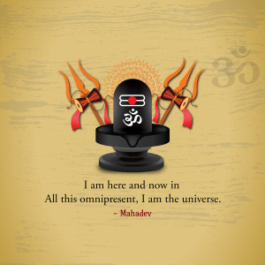 Illustration of Lord Shiva's Shivling with Om symbol and trident
