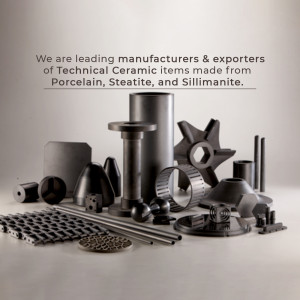 Assortment of technical ceramic parts including cylinders, cones, and custom shapes.