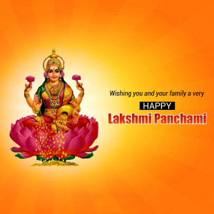 Image of Goddess Lakshmi with Lakshmi Panchami wishes