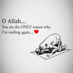 A person in prayer with text expressing gratitude to Allah.