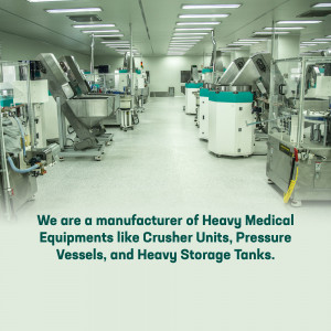 Interior view of a modern pharmaceutical manufacturing plant with automated machinery.