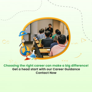 Image depicting a classroom setting with students and a teacher, promoting career guidance services.