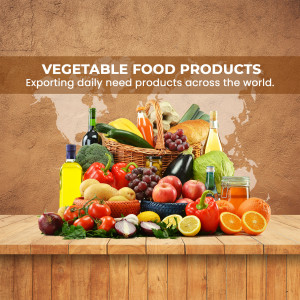 A vibrant still life of fresh vegetables and fruits arranged in and around a wicker basket, with a world map in the background.