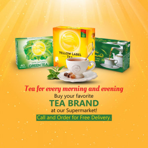 Assortment of tea boxes and a cup of tea with mint and biscuits