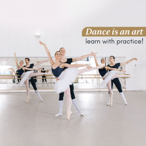 Group of ballet dancers practicing in a dance studio with mirrors.