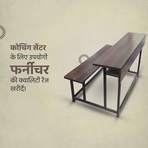 Wooden school desk and bench for coaching centers