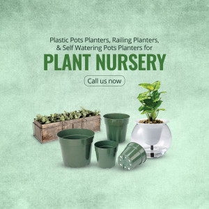 Assortment of plastic pots and planters for plant nurseries
