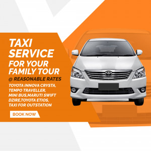 White Toyota Innova Crysta taxi for family tours