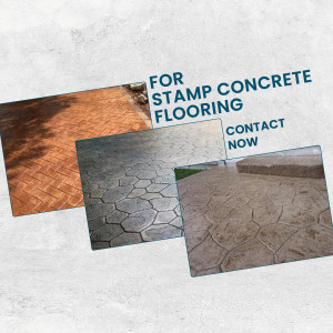 Collage of stamped concrete flooring designs