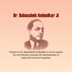 Portrait of Dr. B.R. Ambedkar with tribute text