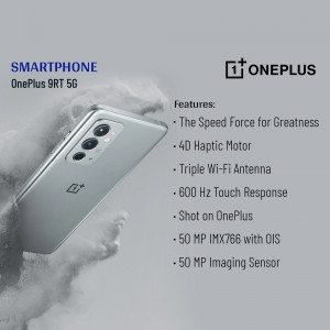 OnePlus 9RT 5G smartphone with key features listed