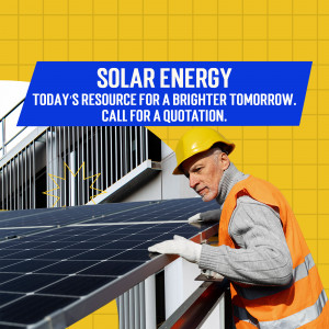 A worker installing solar panels on a roof.