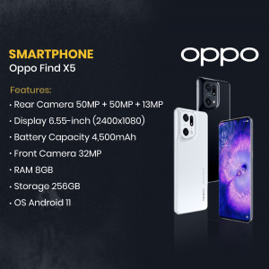 Oppo Find X5 smartphone with key specifications listed
