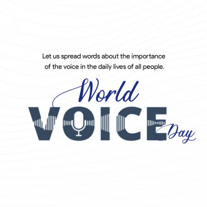 World Voice Day graphic with microphone and text