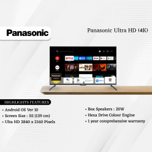 Panasonic 55 inch Ultra HD 4K Smart LED TV with Android OS