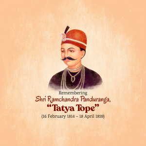 Portrait of Tatya Tope, an Indian freedom fighter