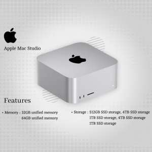 Apple Mac Studio computer with specifications listed