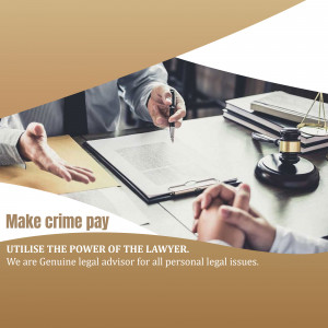 Lawyer discussing a case with a client, legal documents and a gavel in the background.