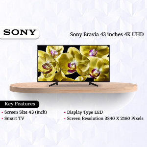 Sony Bravia 43 inch 4K UHD Smart TV displaying a vibrant orchid image
