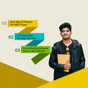 Student with study materials and exam preparation tips