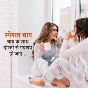 Two women enjoying tea and conversation by a window.