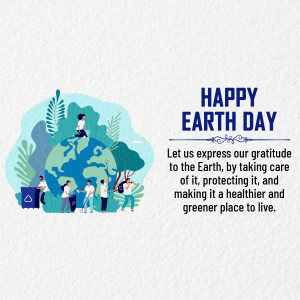 Illustration of people caring for the Earth on Earth Day
