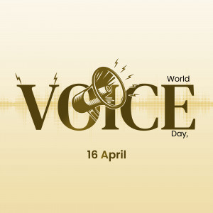 Graphic announcing World Voice Day with a megaphone and text.