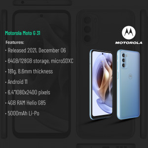Motorola Moto G31 smartphone with specifications