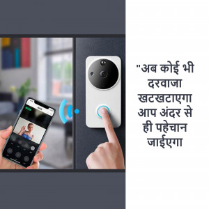Smart video doorbell with smartphone connectivity and fingerprint access