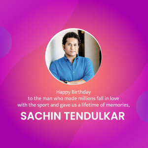 Sachin Tendulkar birthday tribute image