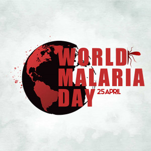 World Malaria Day graphic with Earth and text