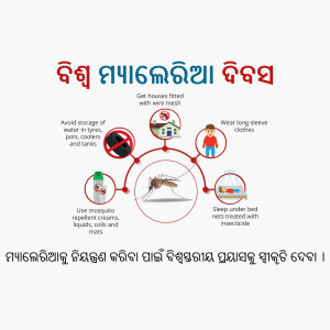 Infographic illustrating dengue prevention tips in Odia language.