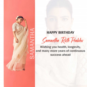Samantha Ruth Prabhu birthday greeting with her image