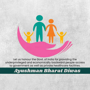 Illustration of a family under the protection of a hand, representing healthcare access.