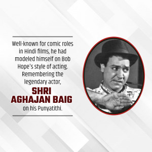 Portrait of Shri Aghajan Baig, a Hindi film actor known for comic roles.
