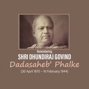 Portrait of Dadasaheb Phalke, a pioneer of Indian cinema