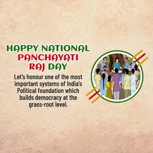 National Panchayati Raj Day celebration graphic with people in a circle