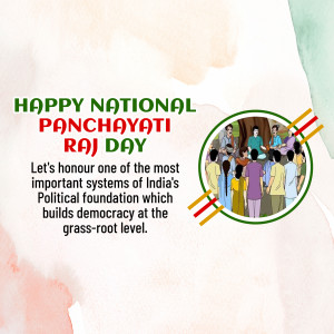 National Panchayati Raj Day greeting with people in a village setting