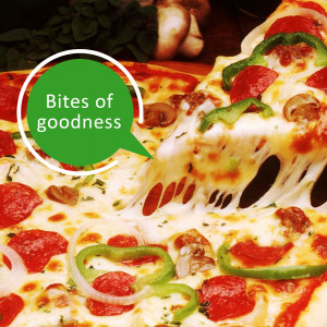 Close-up of a pepperoni pizza with melted cheese and fresh toppings