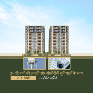 Modern apartment buildings with water supply and CCTV security