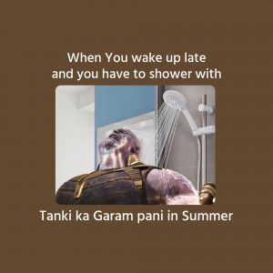 Meme featuring Thanos in a shower with text about cold water
