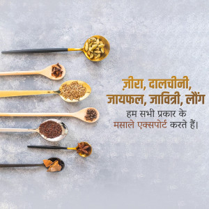 Various Indian spices displayed on spoons