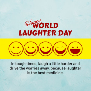 World Laughter Day greeting with smiling faces