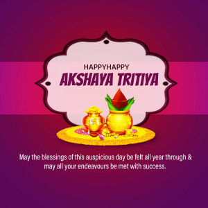 Akshaya Tritiya festival greeting with traditional elements
