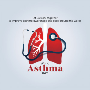 Illustration of lungs with a stethoscope for World Asthma Day